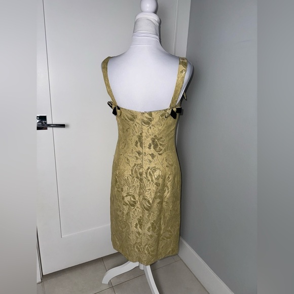 Dolce & Gabbana NWT Jacquard Dorato Dress in Gold/ Size 6 - Picture 5 of 7